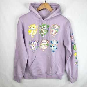 Bright Bat Purple Cow Sweatshirt Small